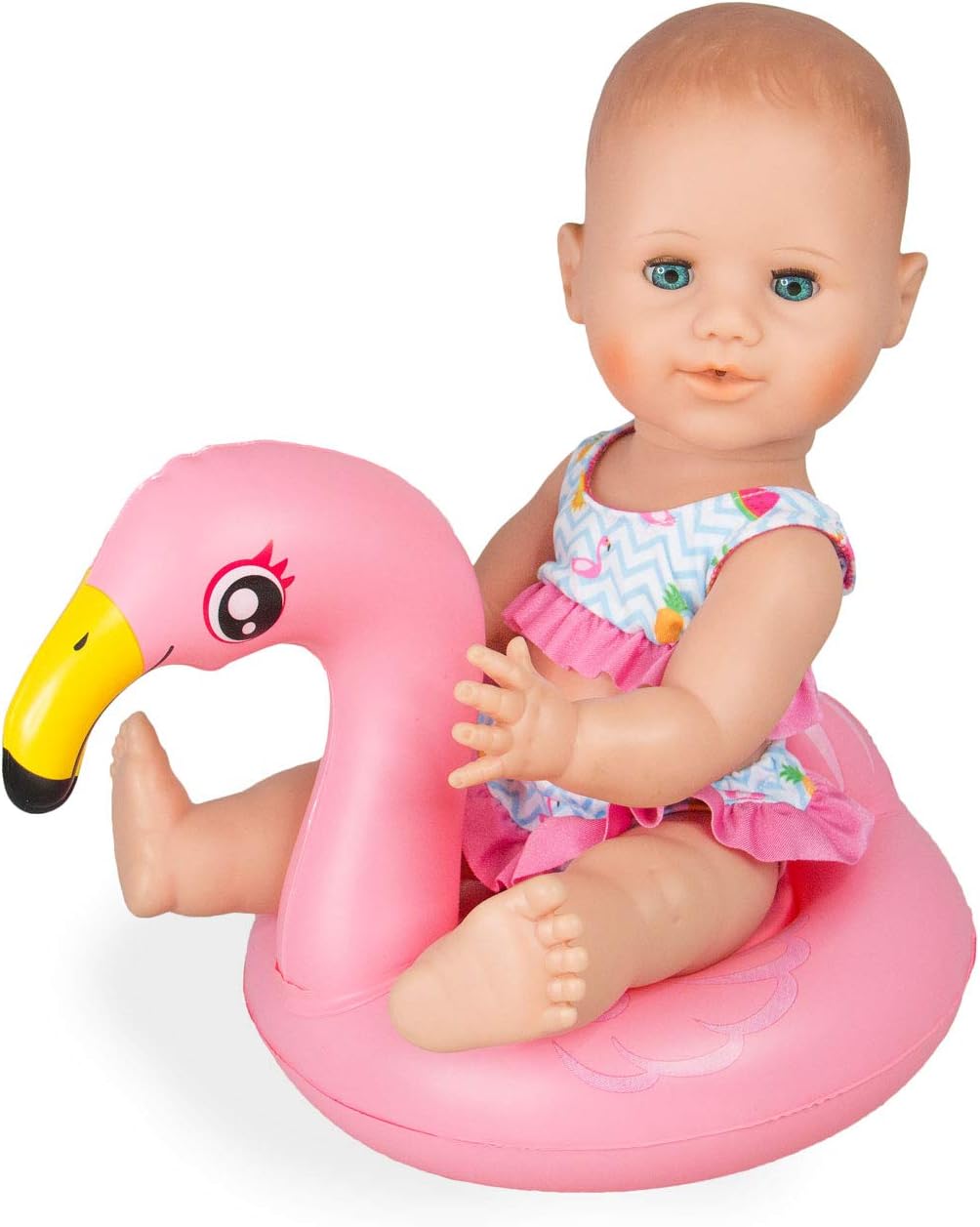 Heless 99 Flamingo Ella Doll Swimming Kit, Colourful, Größe 35-45 cm