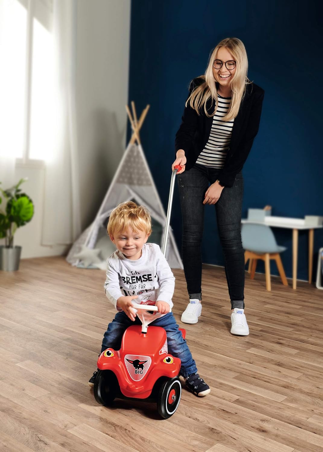 BIG - Schubstange - 3-fach höhenverstellbare Schiebestange, für die BIG-Bobby-Car Modelle Classic, Next, New und Neo, für Kinder ab 1 Jahr