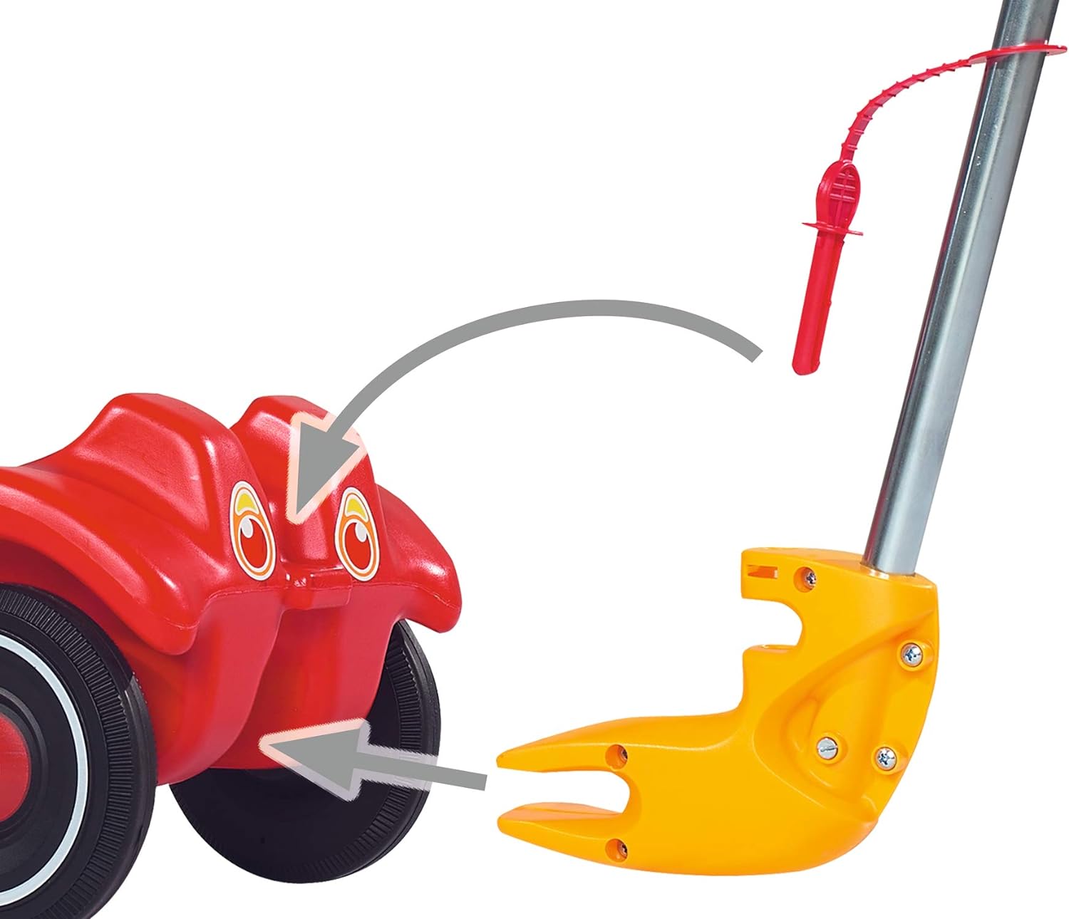 BIG - Schubstange - 3-fach höhenverstellbare Schiebestange, für die BIG-Bobby-Car Modelle Classic, Next, New und Neo, für Kinder ab 1 Jahr