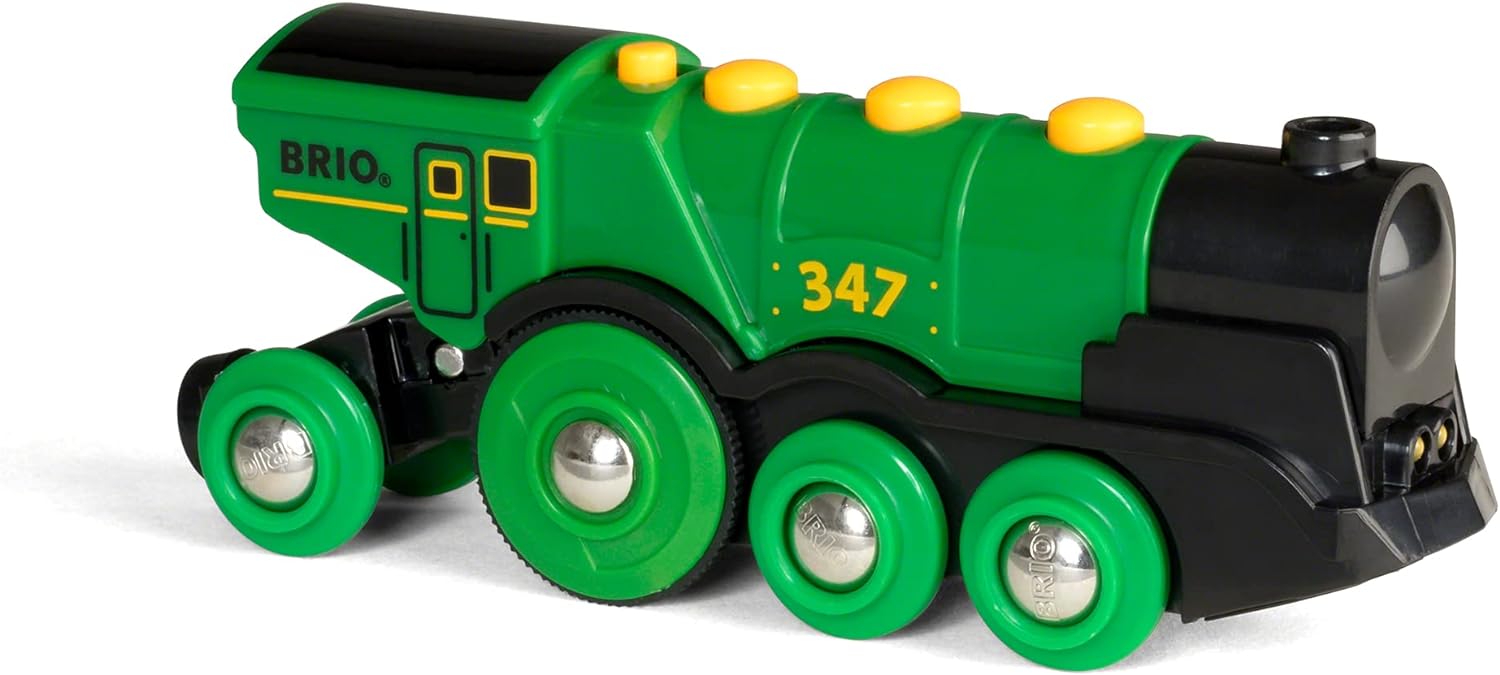 BRIO 7312350335934 World Big Action Locomotive Battery Powered Toy Train Engine, For Kids Age 3 Years And Up, Green