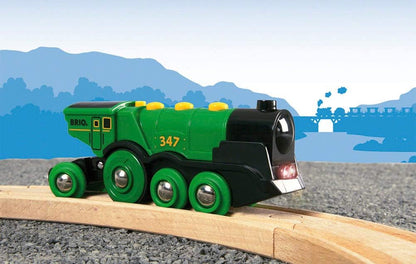 BRIO 7312350335934 World Big Action Locomotive Battery Powered Toy Train Engine, For Kids Age 3 Years And Up, Green