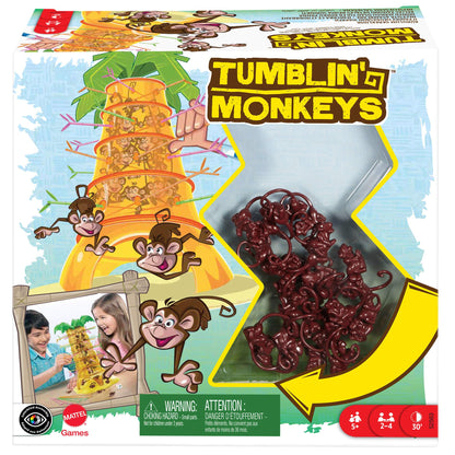 Mattel Games Tumblin’ Monkeys Kids Game with Monkey Game Pieces, Sticks and Game Unit, Easy-to-Learn, Makes a Great Gift for 5 Year Olds and Up, 52563