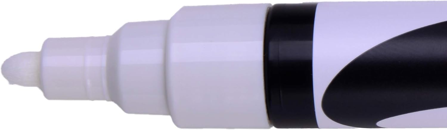 Uni-Ball F804500 522598 uni Chalk Marker, Broad Bullet Tip - White, Pack of 4