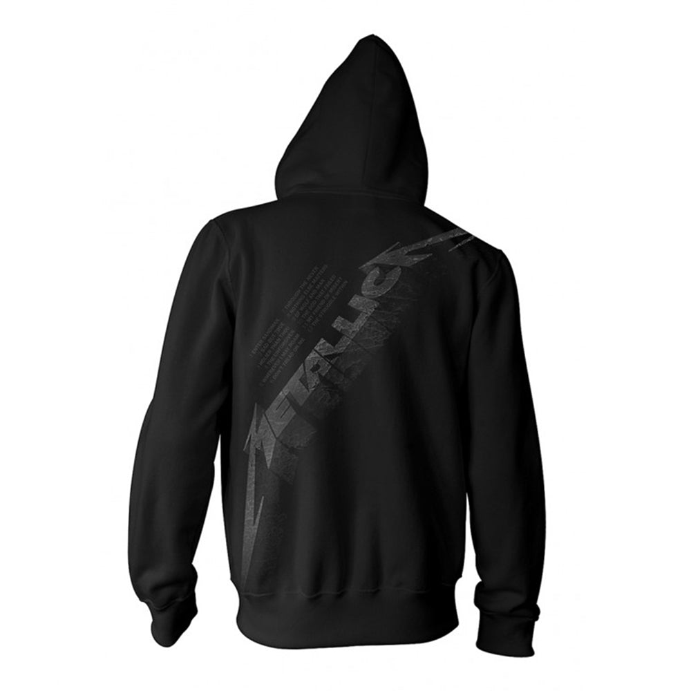 METALLICA - BLACK ALBUM BURNISHED BLACK (FOTL) Hooded Sweatshirt with Zip Small