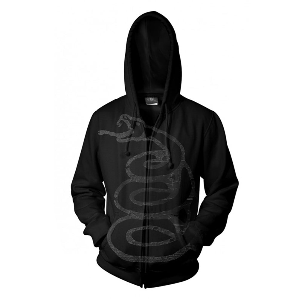METALLICA - BLACK ALBUM BURNISHED BLACK (FOTL) Hooded Sweatshirt with Zip Small
