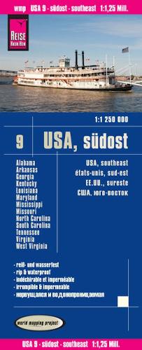 USA 09, South East (1:1.250.000) : Missouri, Kentucky, West Virginia, South Carolina, ...