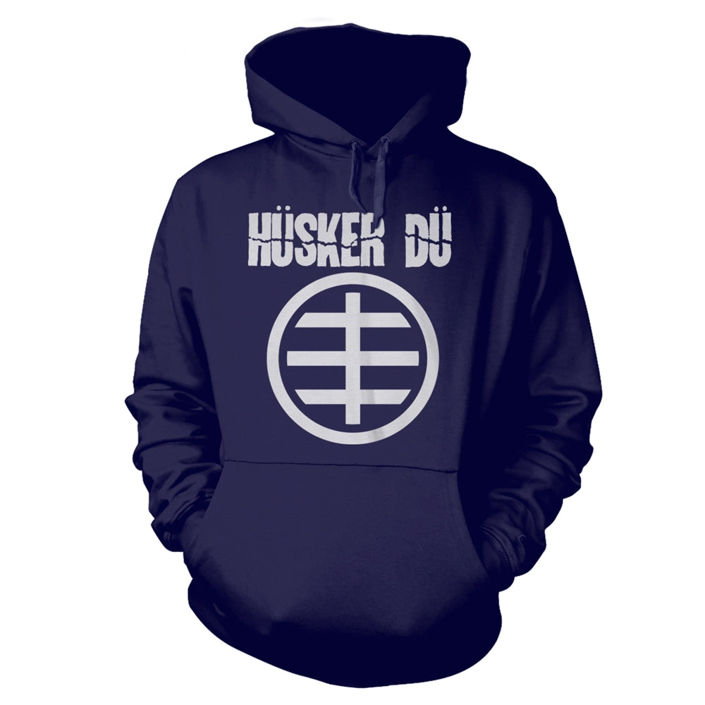 HUSKER DU - CIRCLE LOGO 1 BLUE Hooded Sweatshirt Small