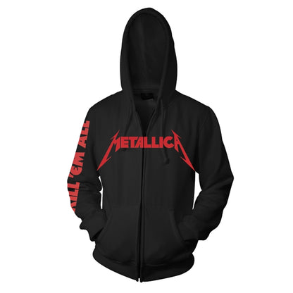 METALLICA - KILL EM ALL BLACK Hooded Sweatshirt with Zip X-Large