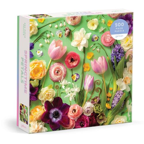 Galison- Springtime Petals - Rompecabezas de 500 Piezas con una Variedad de Flores Que florecen Durante los Meses de Primavera (9780735381858