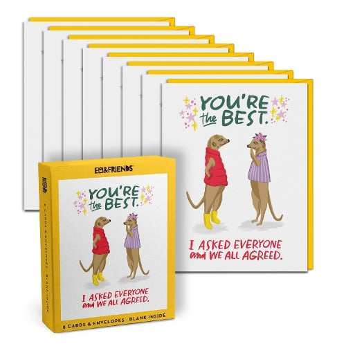 Em & Friends You’re the Best Boxed Greeting Cards, Box of 8 Single Encouragement Cards