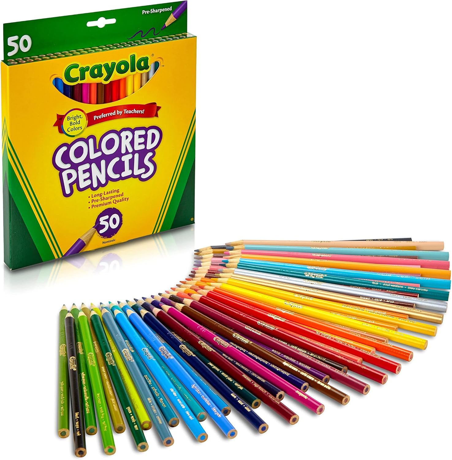 CRAYOLA Colored Pencils Art Tools 50 Count Perfect for Art Projects and Adult Coloring