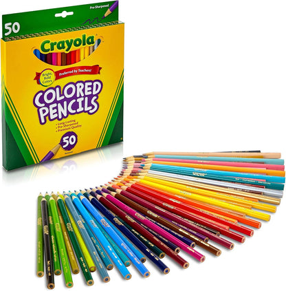 CRAYOLA Colored Pencils Art Tools 50 Count Perfect for Art Projects and Adult Coloring