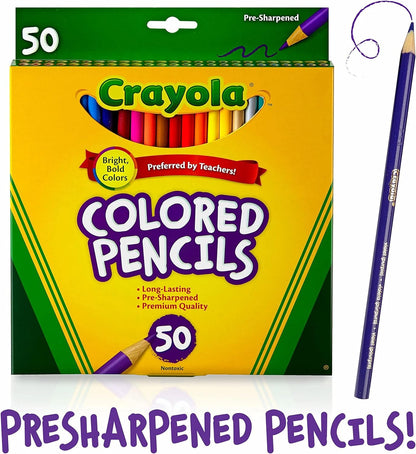 CRAYOLA Colored Pencils Art Tools 50 Count Perfect for Art Projects and Adult Coloring