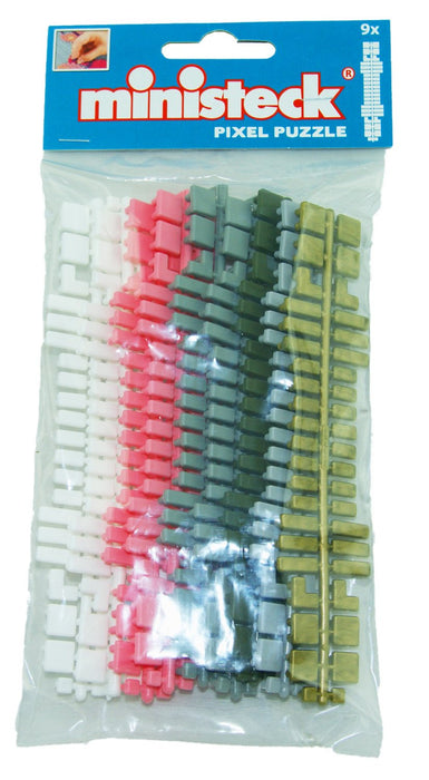 Ministeck 31665 - Farbstreifen-Set Pastell, 9 Streifen mit Ersatzsteinen in 6 verschiedenen Farben, als ideale Ergänzung zu den Mosaikbilder Sets