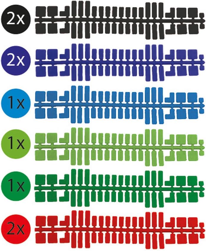 Ministeck 31663 - Farbstreifen-Set, 9 Streifen mit Ersatzsteinen in 6 verschiedenen Farben, als ideale Ergänzung zu den Mosaikbilder Sets