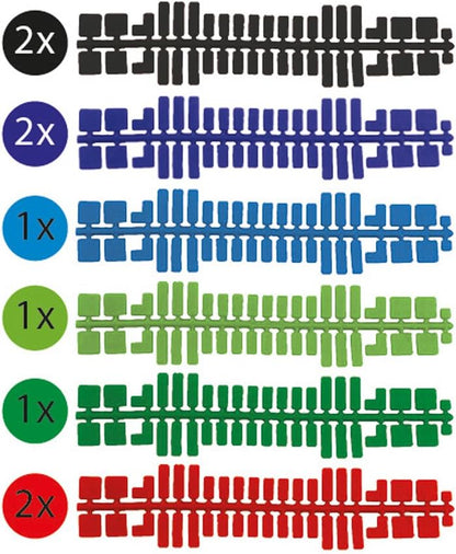 Ministeck 31663 - Farbstreifen-Set, 9 Streifen mit Ersatzsteinen in 6 verschiedenen Farben, als ideale Ergänzung zu den Mosaikbilder Sets