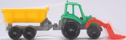Ecoiffier-327 Juguetes Ecoiffier-327-Tractor con Remolque-Juego al Aire Libre-a Partir de 18 Meses-Fabricado en Francia, Color Verde-Amarillo-Rojo, 52 cm (327
