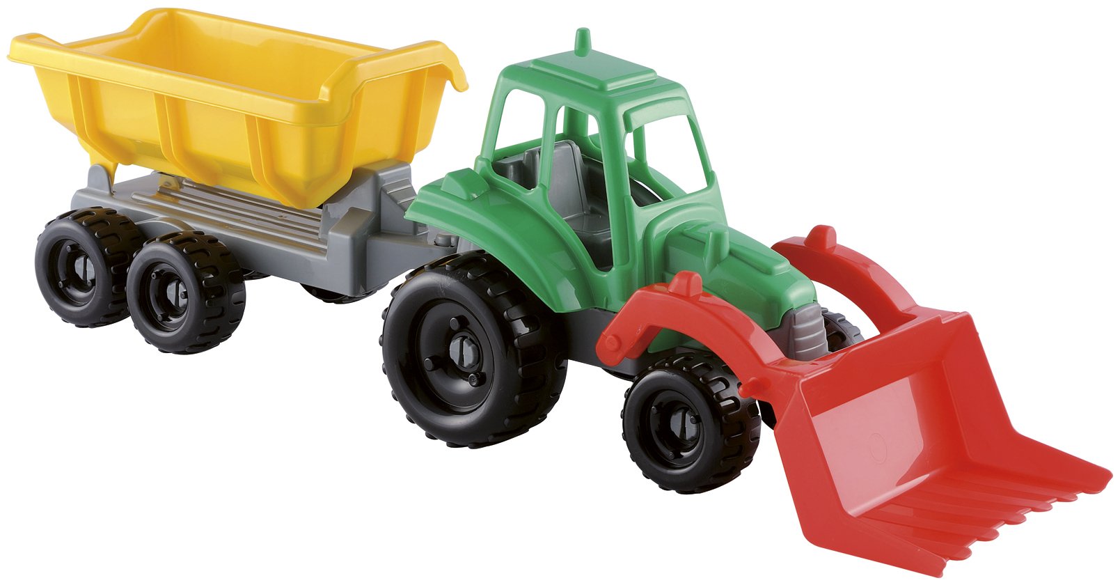 Ecoiffier-327 Juguetes Ecoiffier-327-Tractor con Remolque-Juego al Aire Libre-a Partir de 18 Meses-Fabricado en Francia, Color Verde-Amarillo-Rojo, 52 cm (327