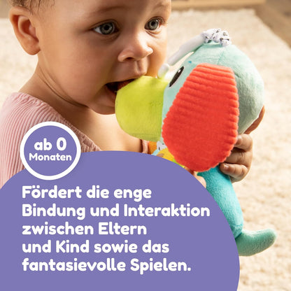 Lamaze Baby Spielzeug "Lustiger Soundhund" Clip & Go, das hochwertige Kleinkindspielzeug. Der quietschbunte Greifling fördert die Motorik und ist das perfekte Kinderwagenspielzeug und Kuscheltier, Meh