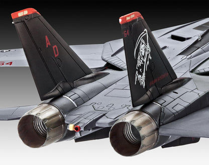Revell Model Set 63960 F-14D Super Tomcat 1:72 Scale Unbuilt/Unpainted Plastic Model Kit with Contacta Professional Glue, Paintbrush & Selected Aqua Color Paints