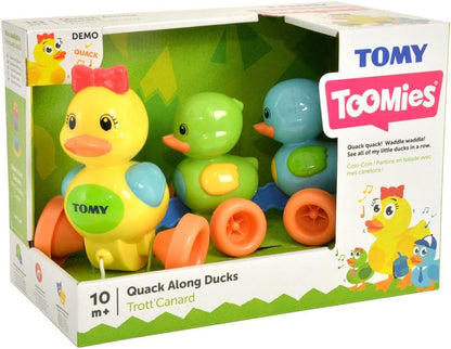 TOMY Toomies Quack Along Ducks Pull Along Toy | Educational Toddler Toy with Colours and Sounds | Learn to Walk Baby Toy Suitable From 12 Months, 1, 2+ Year Olds Boys & Girls, Multicoloured
