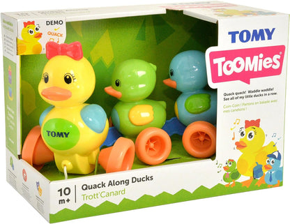 TOMY Toomies Quack Along Ducks Pull Along Toy | Educational Toddler Toy with Colours and Sounds | Learn to Walk Baby Toy Suitable From 12 Months, 1, 2+ Year Olds Boys & Girls, Multicoloured