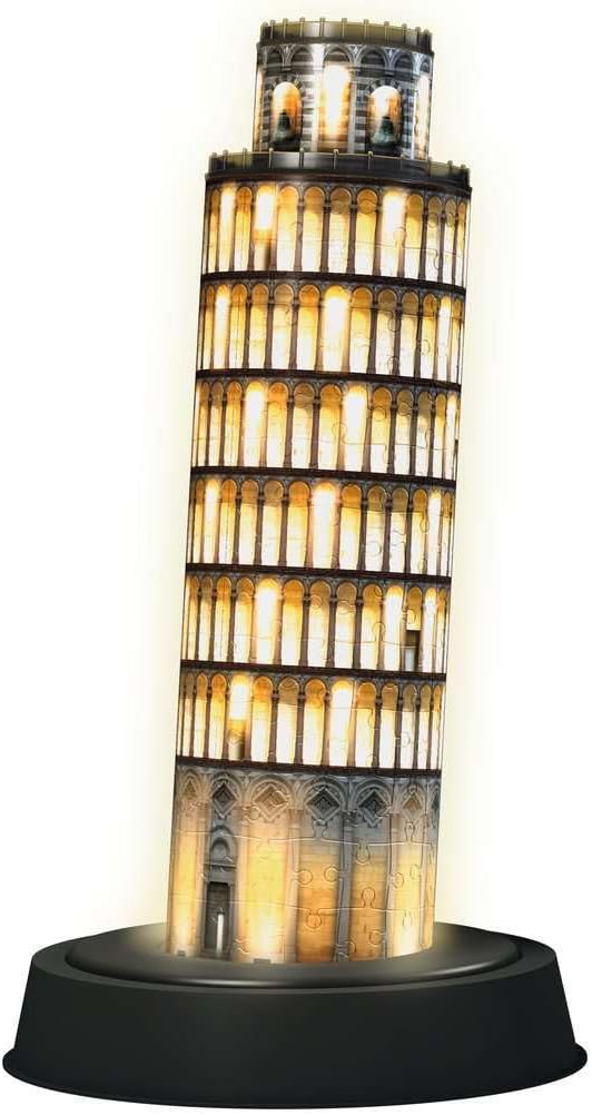 Ravensburger 125159 Puzzel Toren Van Pisa Night 3D, 216 Stukjes, Vanaf 10 Jaar
