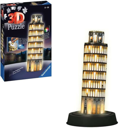 Ravensburger 125159 Puzzel Toren Van Pisa Night 3D, 216 Stukjes, Vanaf 10 Jaar