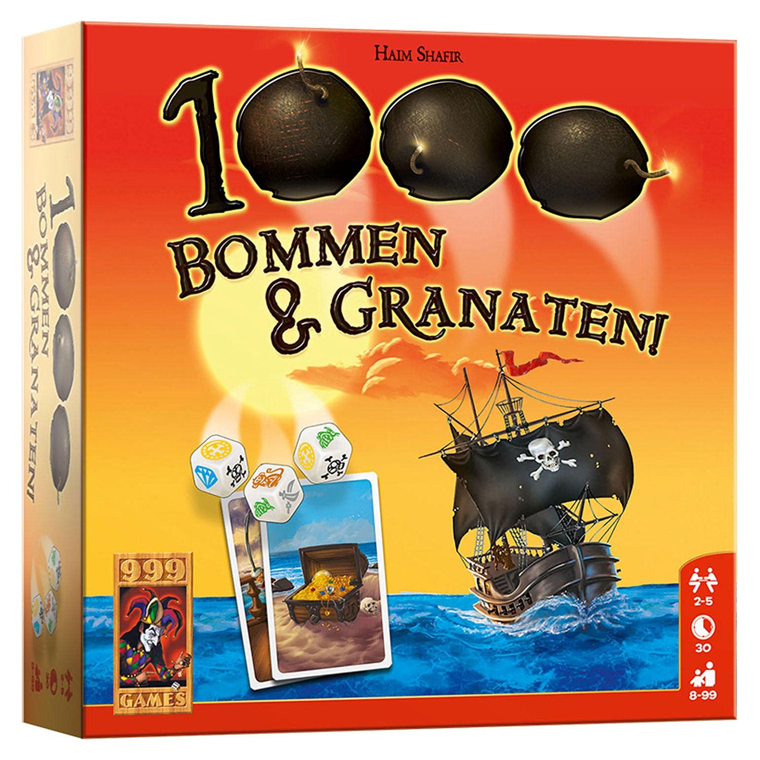 999 Games - 1000 Bombs & Grenades! Dice game - from 8 years - One of the best games of 2018 - Haim Shafir - Push your luck - for 2 to 5 players - 999-DUI01