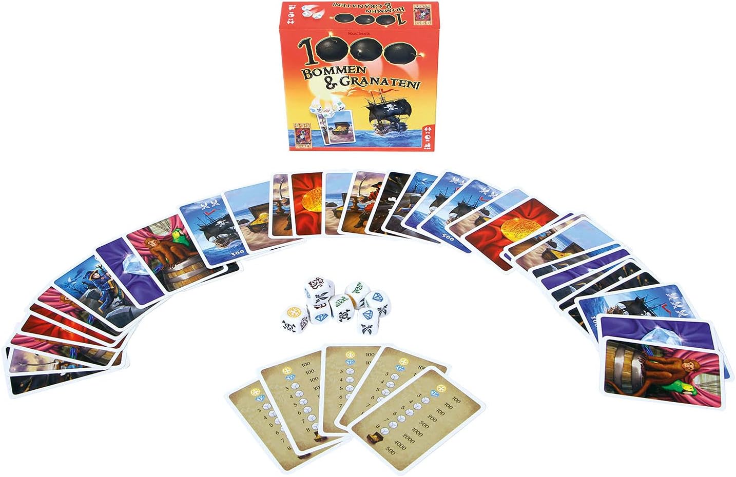 999 Games - 1000 Bombs & Grenades! Dice game - from 8 years - One of the best games of 2018 - Haim Shafir - Push your luck - for 2 to 5 players - 999-DUI01