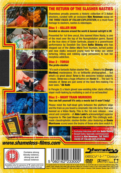 Shameless Slasher Nasties (Killer Nun / Torso / Night Train Murders)