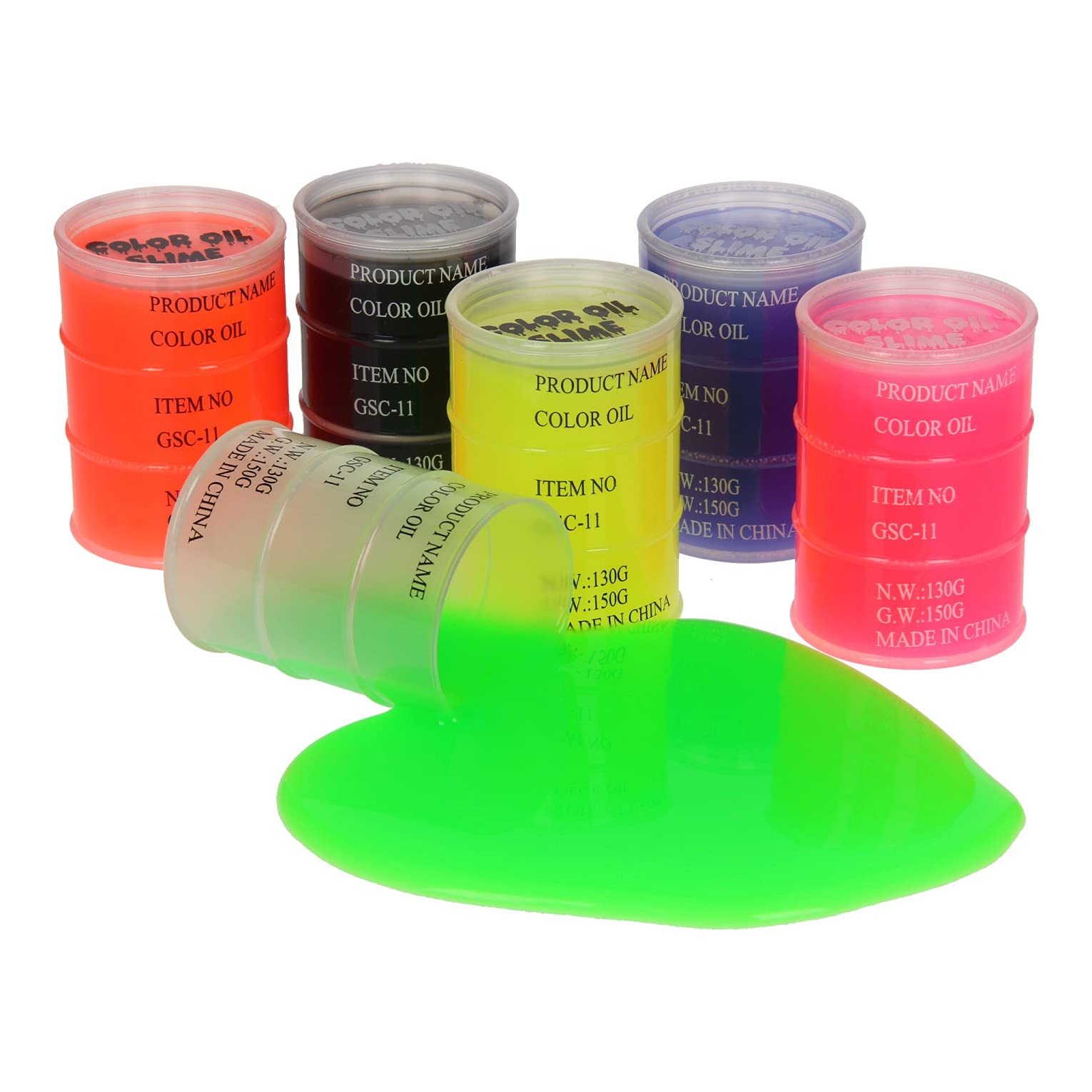 Olievat slime 6 assorti kleur