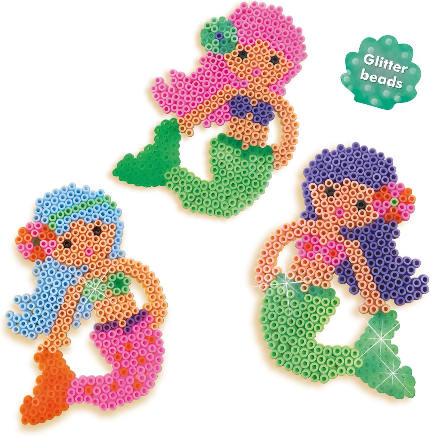 SES Creative- Beedz - Juego de Cuentas para Planchar con diseño de Sirena, Multicolor, S (06212