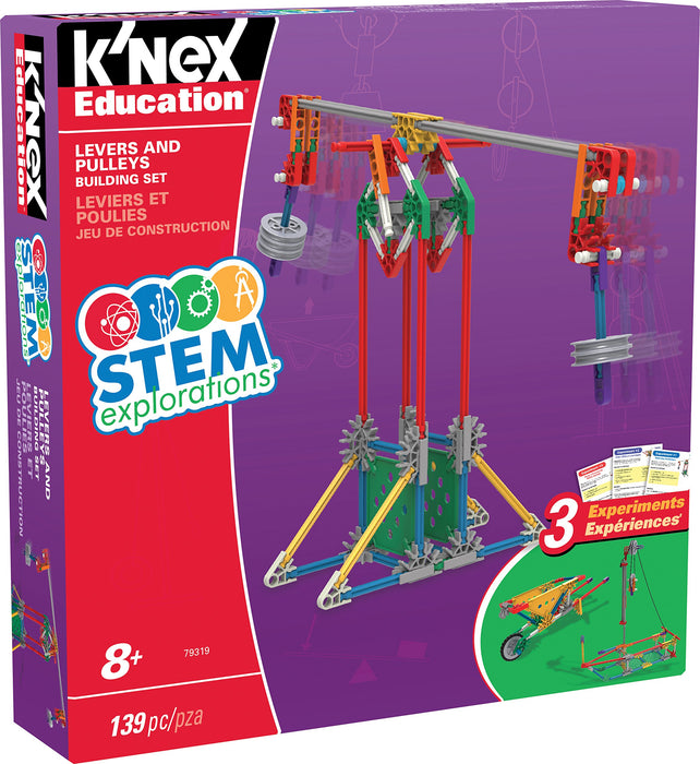 K'NEX STEAM Education Levers and Pulleys Building Set Educational Toys for Kids, 139 Piece STEM Learning Kit, Engineering for Kids, Construction Toys for Kids Ages 8+ Basic Fun 79319