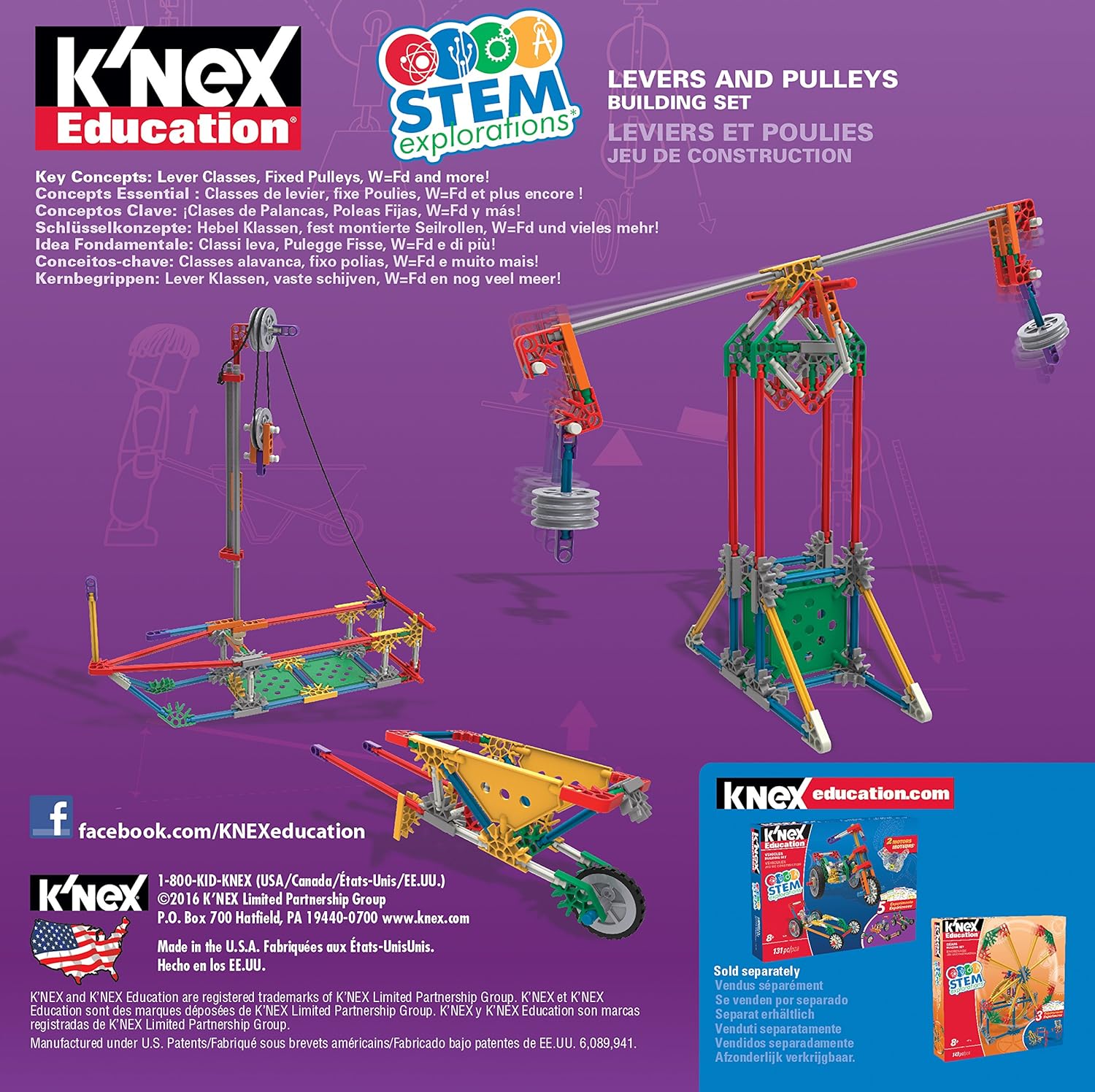 K'NEX STEAM Education Levers and Pulleys Building Set Educational Toys for Kids, 139 Piece STEM Learning Kit, Engineering for Kids, Construction Toys for Kids Ages 8+ Basic Fun 79319