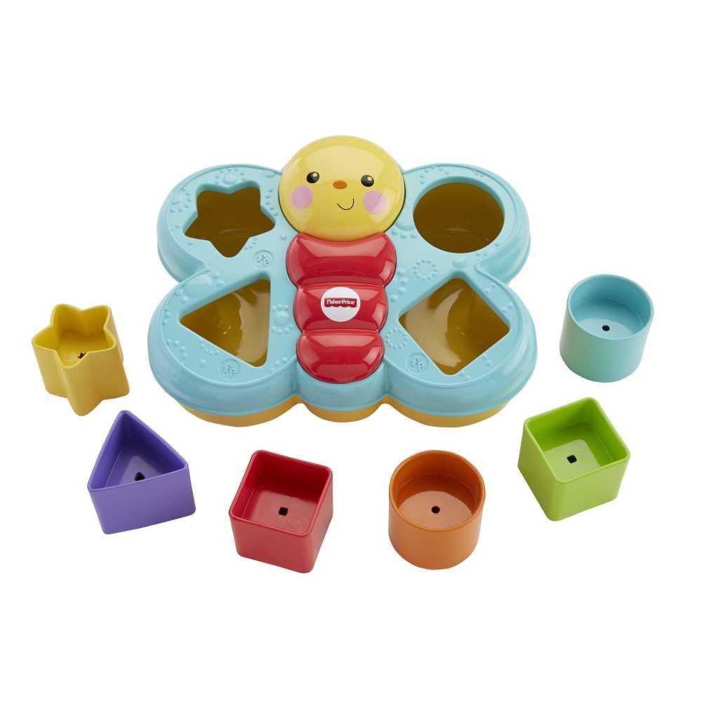 Fisher-Price Butterfly Shape Sorter, Baby Shape Sorter Toy with Different Shape Blocks, 6 Months Plus