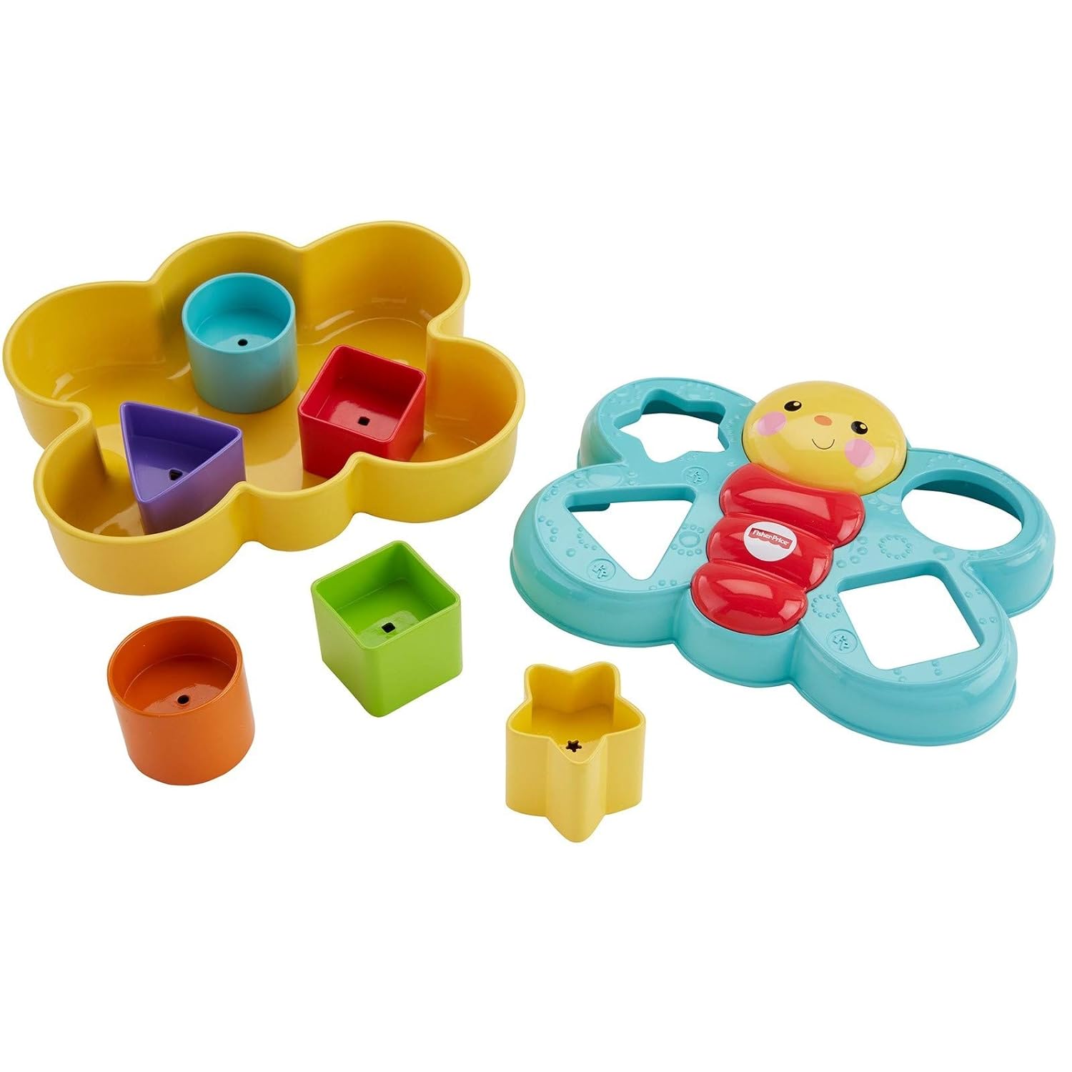 Fisher-Price Butterfly Shape Sorter, Baby Shape Sorter Toy with Different Shape Blocks, 6 Months Plus