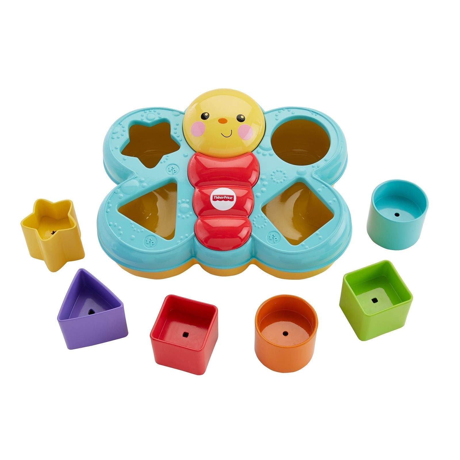 Fisher-Price Butterfly Shape Sorter, Baby Shape Sorter Toy with Different Shape Blocks, 6 Months Plus