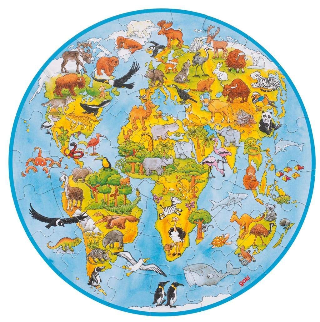 GOKI maderaPuzzles de maderaGOKIXXL Puzzle El Mundo, Multicolor (1