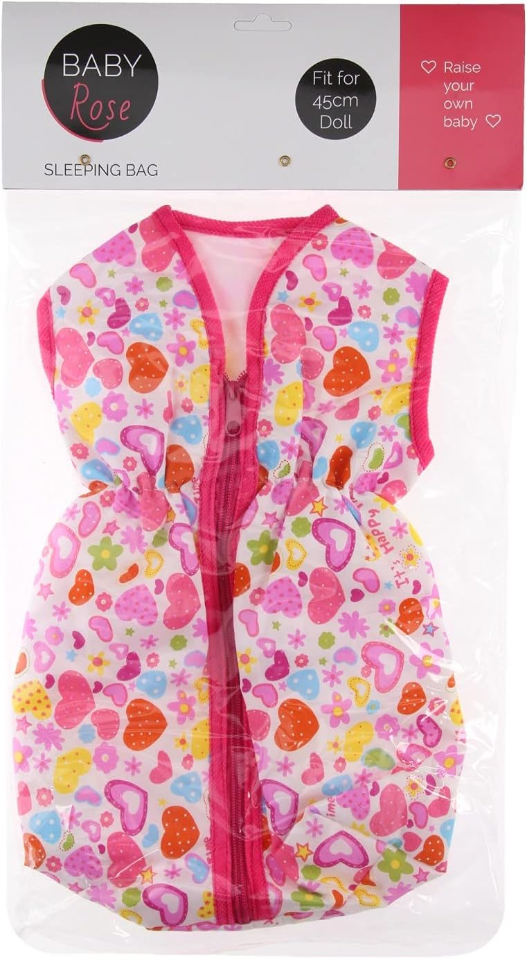 Johntoy 27594 Baby Rose Dolls Sleeping Bag, Pink
