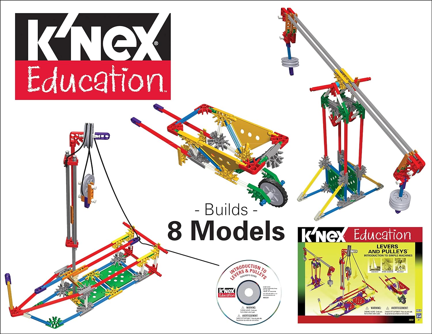 K'NEX 78640 Intro to Simple Machines: Levers and Pulleys Building Set, Educational Toys for Kids, 178 Piece STEM Learning Kit, Engineering for Kids, Construction Toys for Kids Aged 8+