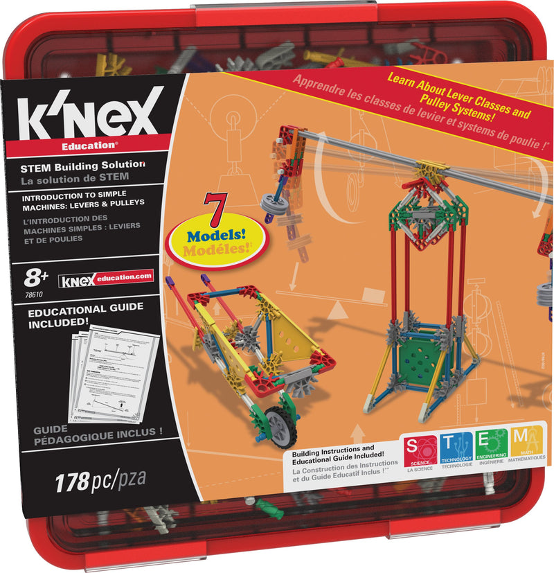 K'NEX 78640 Intro to Simple Machines: Levers and Pulleys Building Set, Educational Toys for Kids, 178 Piece STEM Learning Kit, Engineering for Kids, Construction Toys for Kids Aged 8+