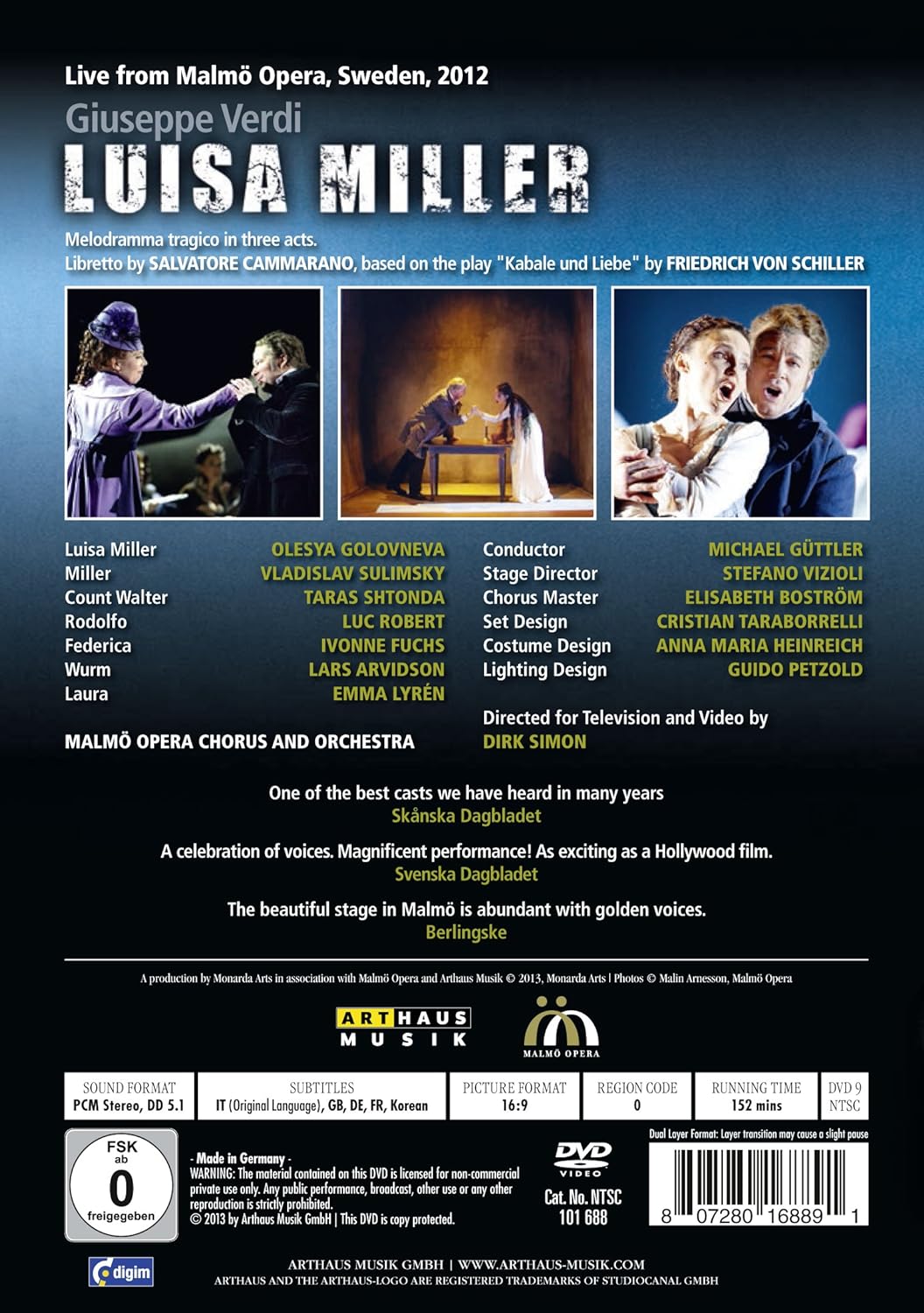 VERDI: Luisa Miller [Live from Malmö Opera, Sweden, 2012