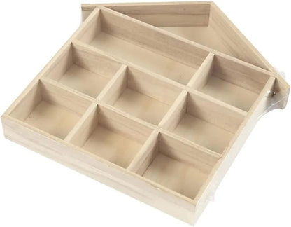Creativ 100263 House-Shaped Shelving System, Size 26x25,2 cm, H: 3,5 cm, Paulownia, 1pc, Wood