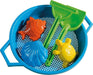 Set Beach with One-Handed Sieve, Molds, Spade and Rake 29 x 5 cm