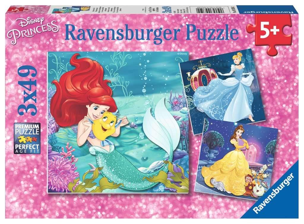 Ravensburger Disney Princess Adventure 3 x 49 Piece Jigsaw Puzzles for Kids Age 5 Years Up