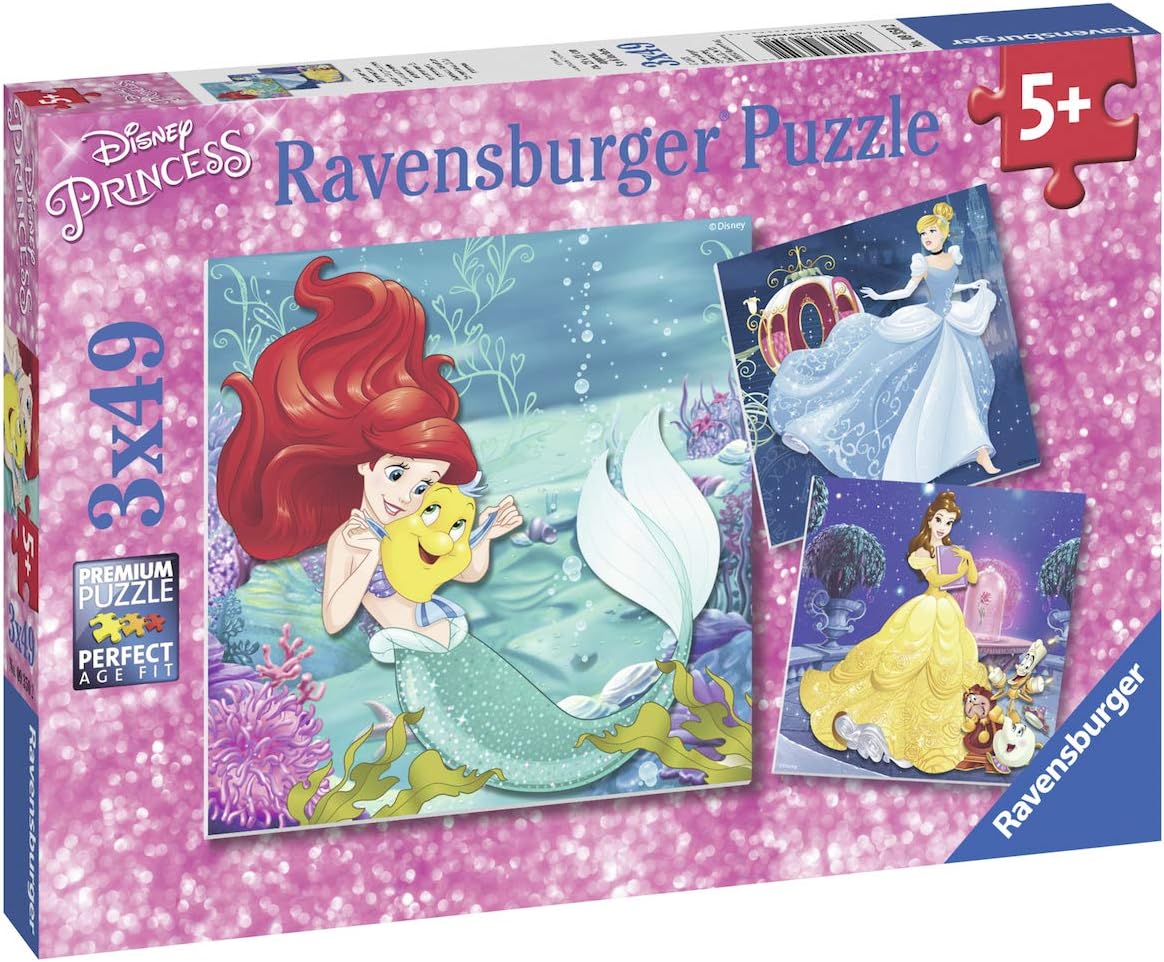 Ravensburger Disney Princess Adventure 3 x 49 Piece Jigsaw Puzzles for Kids Age 5 Years Up