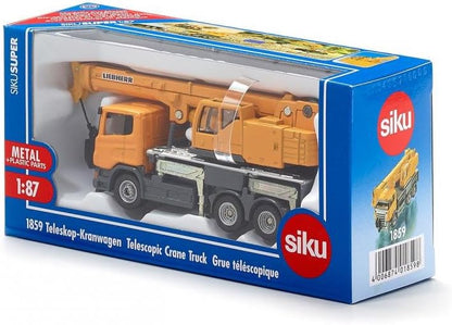 siku 1859, Telescopic crane truck, 1:87, Metal/Plastic, yellow, Telescopic boom