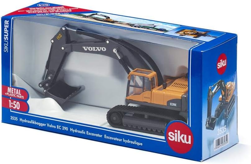 siku 3535, Volvo Hydraulic Excavator, 1:50, Metal,Plastic, Yellow, Functional excavator arm Volvo Hydraulic Excavator Single