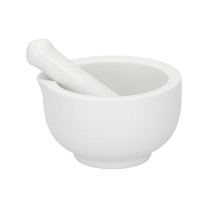 Alpina White Porcelain 8.5cm Pestle and Mortar Hand Grinder Crusher